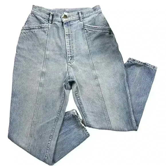 Lee Denim - Vintage Lee 90’s Light Wash Super High Waist Bareback Tapered “Mom” Ankle Jeans
